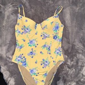 WE Wore What floral underwire padded One Piece Swimsuit M